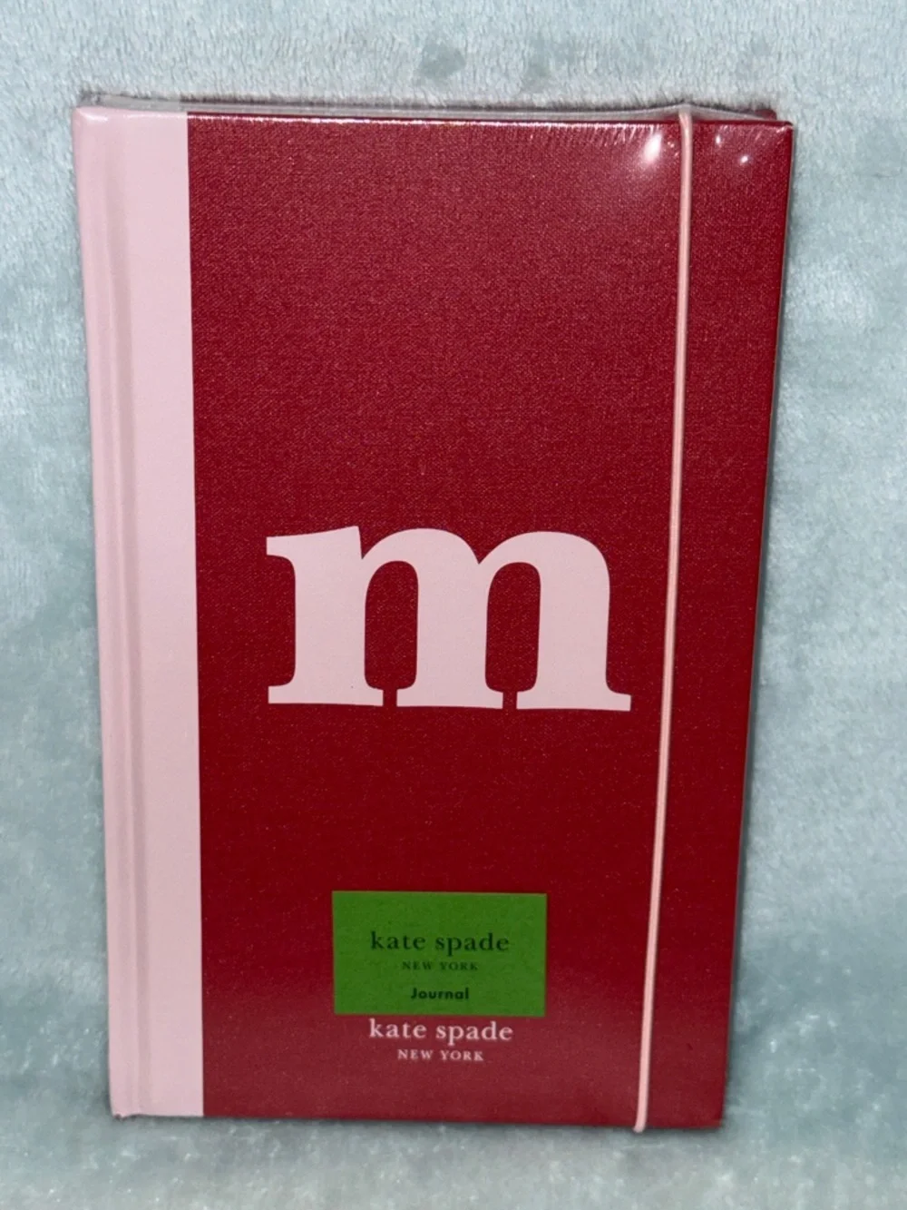 kate spade Red and Pink Hardcover Journal with 'm' Initial